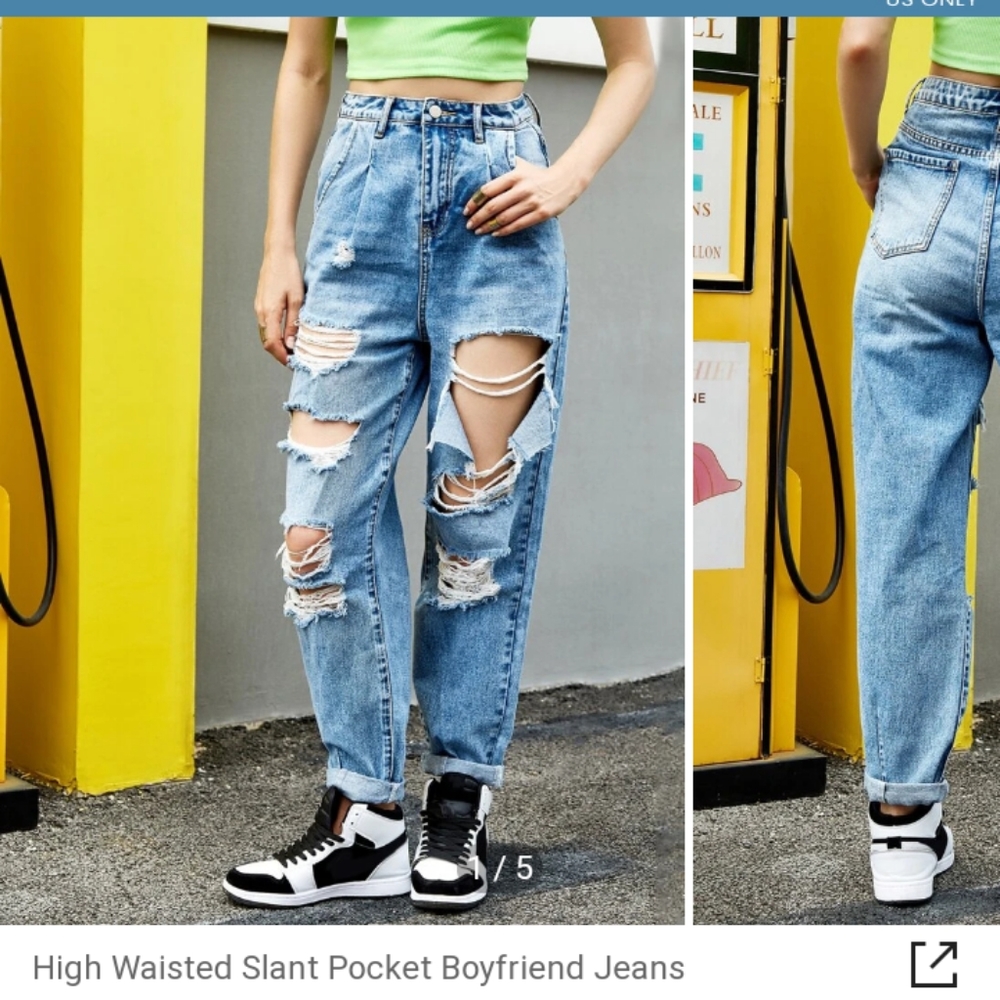 High Wasted Boyfriend Jeans